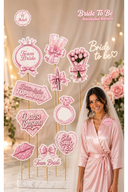 Bride to Be Speech Bubble Set 11 Pieces | Bachelorette Party Photo Shoot Accessory