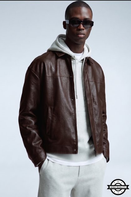 Brshk Model Relaxed Fit Four Seasons Viral Men's Leather Jacket Coat