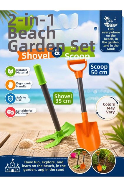 2-Piece Beach Garden Set Digging Shovel Children's Toy Set (Colors May Vary)