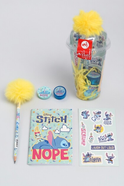 X Dekomus Licensed Aloha Dream Cup 5 Piece Stationery Set Sticker, Feathered Pen "Dekomus Cep D
