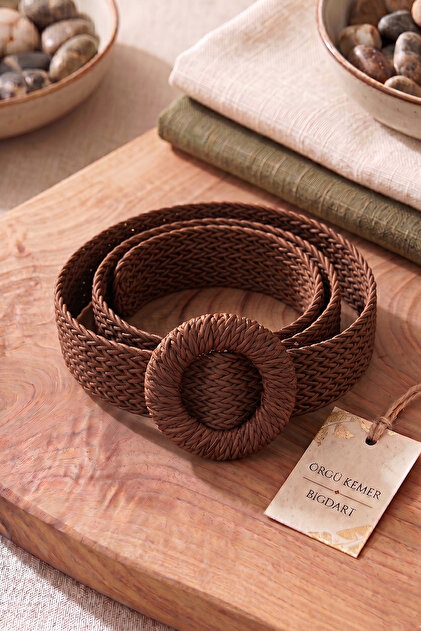 01026 Model Brown Straw Belt