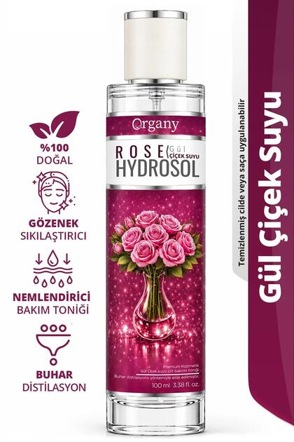 Gül Suyu Hidrosolü Gözenek Sıkılaştırıcı %100 Doğal Ferahlatıcı,Nemlendirici Yüz ve Cilt Bakım Toniği Rose Hidrosol 100 ml