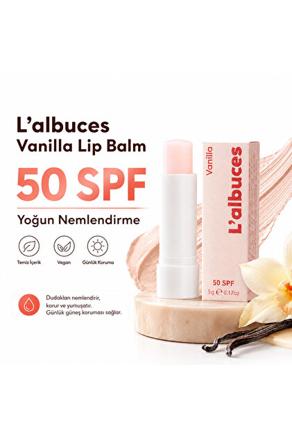 50 Spf Vanilla Lip Balm – Moisturizing and Sunscreen Lip Care