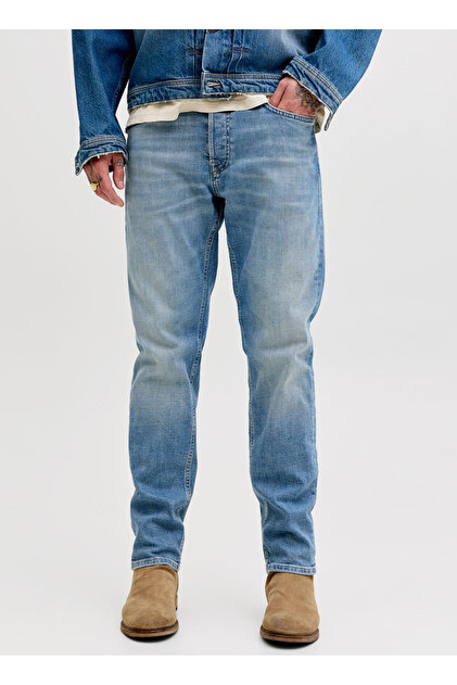 Jack & Jones Mavi Erkek Tapered Fit Denim Pantolon 12289083