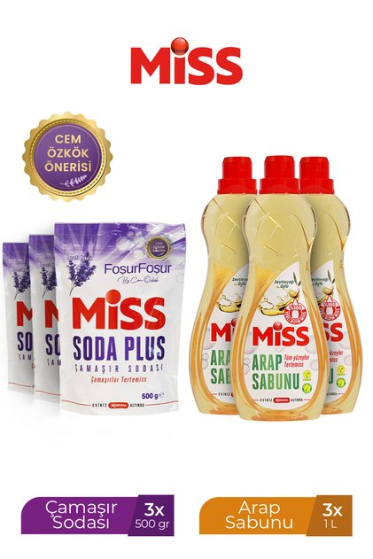 SODA PLUS LAVANTA 500GRX3 + ARAP SABUNU 1000MLX3