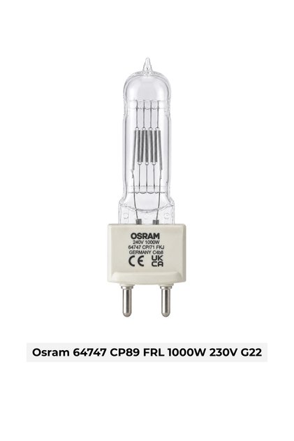 64747 CP89 FRL Halogen Lamp 1000W 230V G22 for Studio, Stage & Display Lighting
