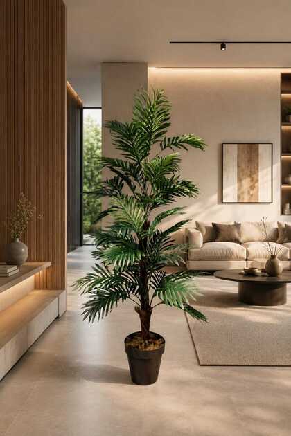 YAPAY AREKA 130 CM BOYUNDA DEKORATİF MODERN İÇ MEKAN BİTKİSİ