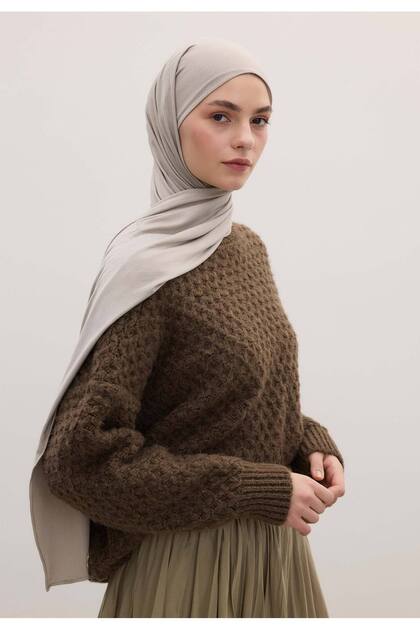 Bambu Penye Şal Gümüş