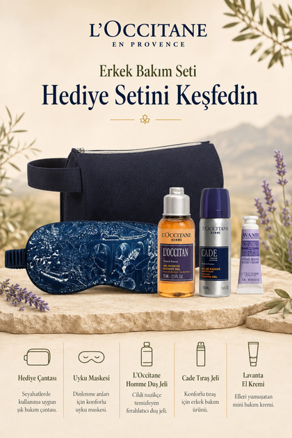 L'Occitane Erkek Bakım Seti, Özel Çantalı, 4'lü Set - Fiyatı
