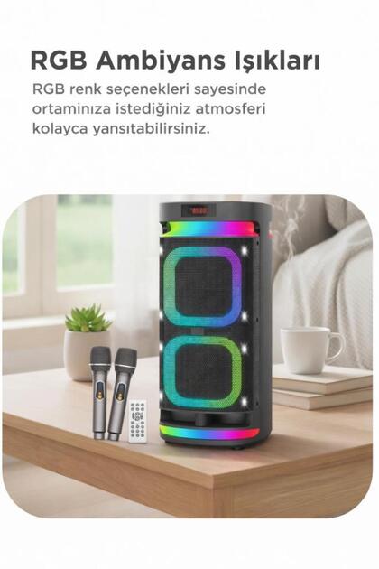 Torima Bluetooth Hoparlör Led Işıklı Mikrofonlu Kumandalı Speaker