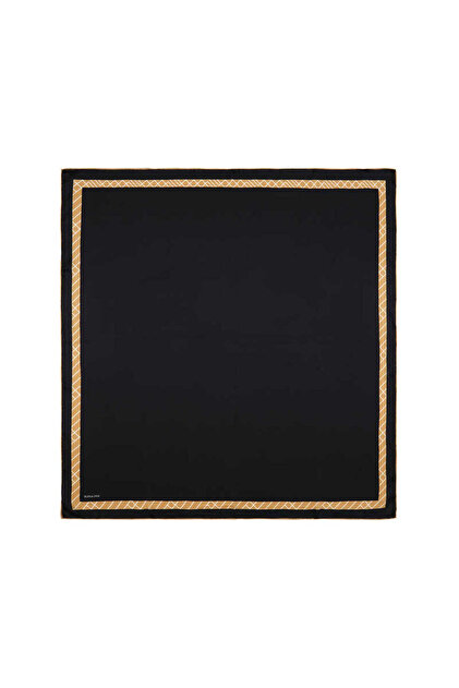 Black Edge Watery Line Silk Scarf