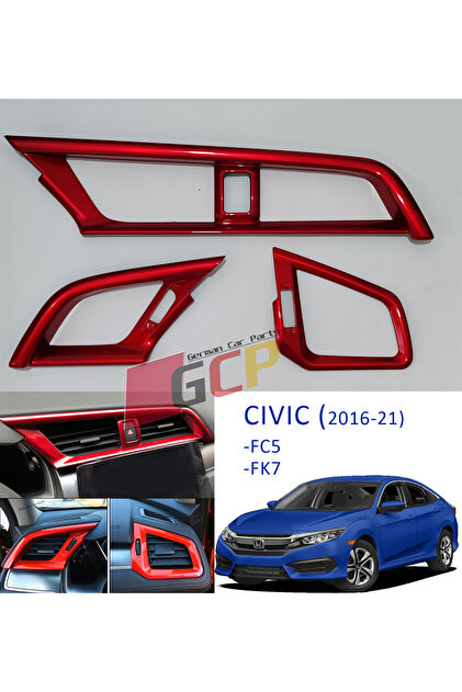 GCP German Car Parts Civic Havalandırma Izgarası Çerçeve (KIRMIZI