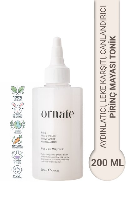 Aydınlatıcı, Leke Karşıtı, Nemlendirici Canlandırıcı Pirinç Mayası Pirinç Sütlü Tonik 200 ml