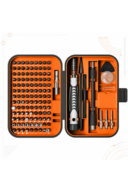 Set Surubelnita de Precizie 130 in 1, SofiaCONCEPT®, Tija de Extensie Telescopica, Magnetica, Black/Grey