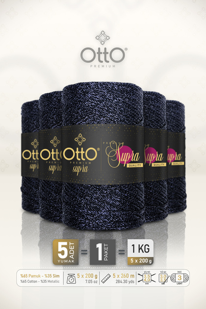 Otto Premium Simli Supra - Lacivert - 5'li Paket - 3mm/200gr/260m