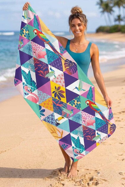 VEVİEN HOME Tropıcal Summer Dijital Baskılı 75x150 Cm Plaj Havlusu -  