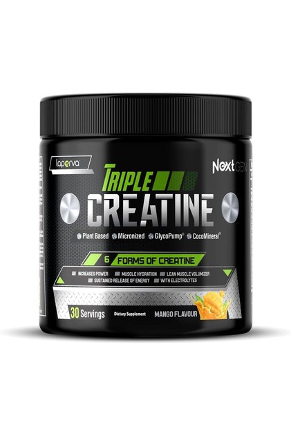 Triple Creatine - for Enhanced Muscle Power, Stamina, & Growth | Featuring Creatine HCL, Monohydrate, and Alkaline Creatine | Yeast, Dairy, Soy, and Gluten-Free (Mango, 30 servings)