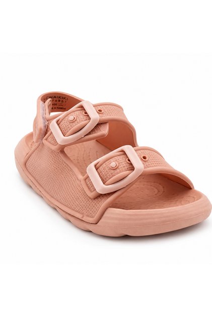 Girls' Double Buckle Sandals Non-Slip Sole Lightweight Velcro
