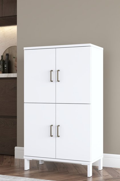 Rani KC116 Banyo Dolabı 4 Kapaklı 3 Raflı Çok Amaçlı Dolap Beyaz