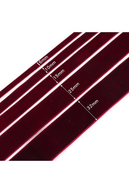 20mm 10yards Wine Red 5-10yards/roll Velvet Ribbons Black Wine Red Color Single Face Flocking Webbin