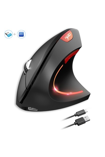 T22B Hot Sale New HXSJ Dual Mode Vertical Mouse Ergonomic ABS 600mAh Rechargeable 2400DPI Type-C Int