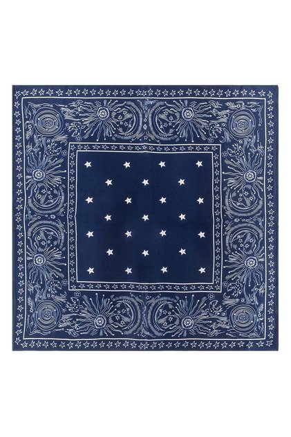 Lacivert Laila Saf İpek Küçük Kare Eşarp 53x53 cm