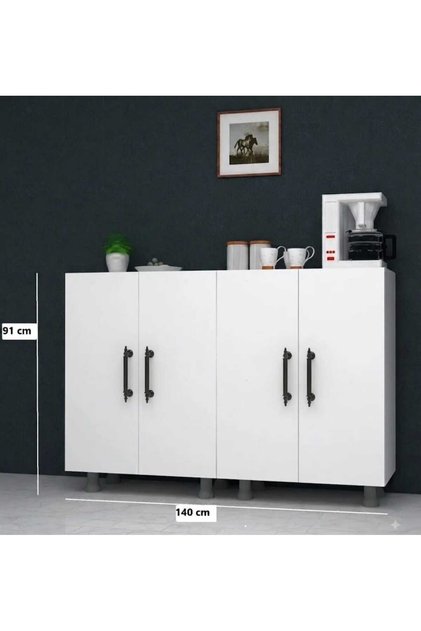 Çok Amaçlı Dolap Mutfak Kiler Dolabı 140 cm
