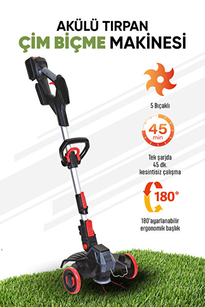 DOZZER Spark 21v 3 Ah Dijital Devir Göstergeli 2x Akülü Kenar Ot