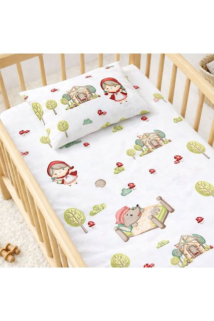%100 Pamuk Ranforce Bebek ve Çocuk Yatağı Seti – Lastikli Çarşaf + Yastık Kılıfı 100x150 cm
