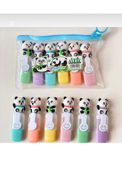 30 Cute Panda Highlighter Set Mini Highlighters for Kids, School, Office & Journaling