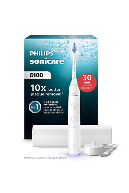 Philips Sonicare 6100 Şarjlı Diş Fırçası, 21 Gün Şarj, Seyahat