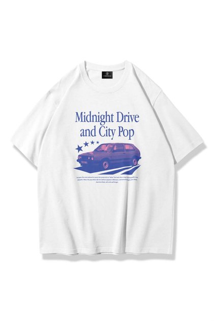 Unisex Midnight Drive Tshirt White