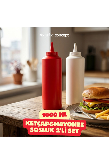 Mayden Concept Kapaklı 500 ml Ketçap & Mayonez Sosluk Şişesi