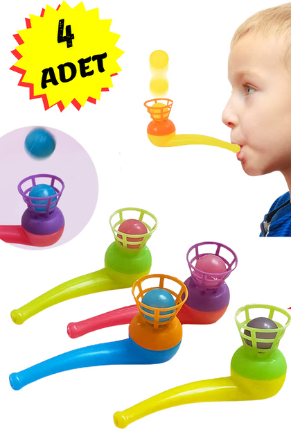 4Pcs Saxophone Ball Blowing Game Party Favor Educational Balance Skill Stress Relief Toy Popit Pipette Breath Ball Bounce Lift Game