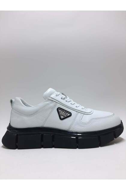 Genuine Leather White Lace-Up Lightweight Thick Imported Sole Men's Shoes