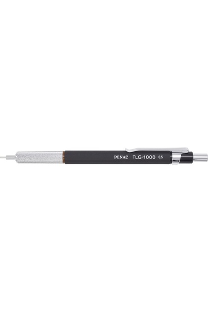 Creion mecanic profesional TLG - 1000, 0.5mm, grip metalic, varf cilindric fix, negru, blister