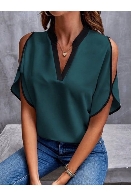 Women's V-Neck Crepe Blouse