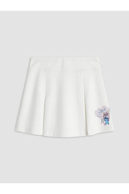 Stitch Printed Girls' Soft Touch Shorts Skirt