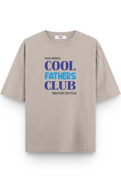Cool Father Dad Written Semi-Oversize T-Shirt Baby Shower Stone Color T-Shirt Party Tshirt 1414