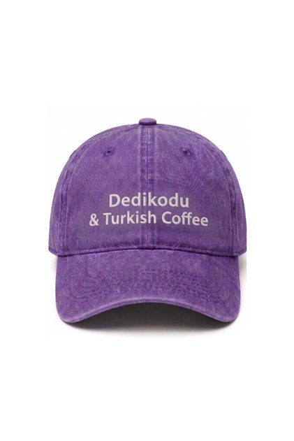 ''Dedikodu & Turkish Coffee'' Embroidered Washed Hat /''Dedikodu & Turkish Coffee'' Embroidered Washed Baseball Cap
