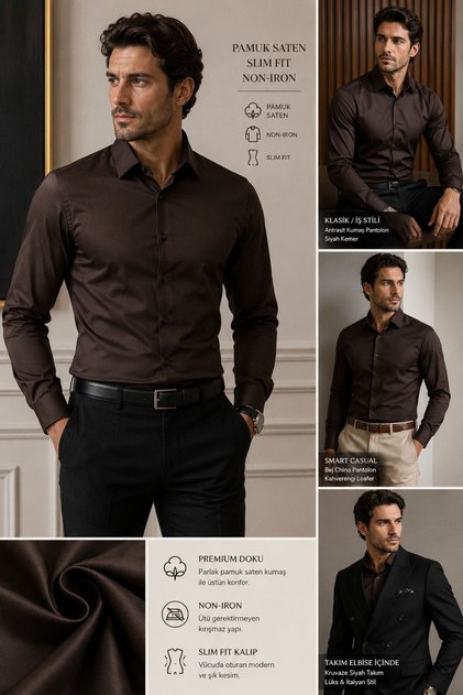 Long Sleeve Slim Fit 100% Cotton Twill Non-Iron Iron-Free Non-Wrinkle Basic Classic Men's Shirt