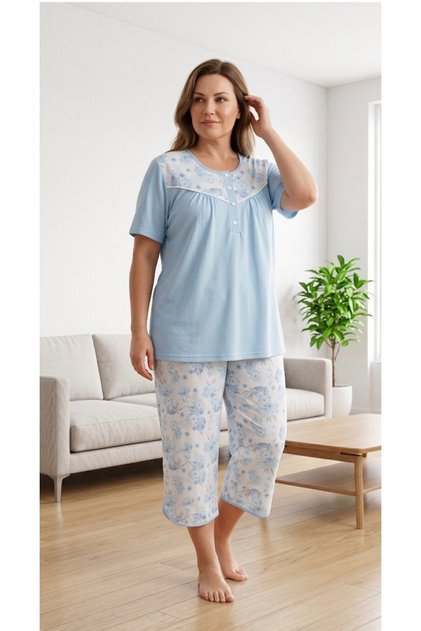 26555 100% Cotton Capri Set Bermuda Set Anne Robali Large Size Capri Set