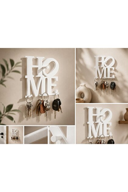Modern Home Written Wall Key Holder Hanger – Decorative and Practical 14 × 14 cm