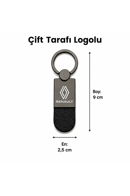 Savek Renault Logolu Araba Anahtarlık Parlak Metalik, Çift Yönlü