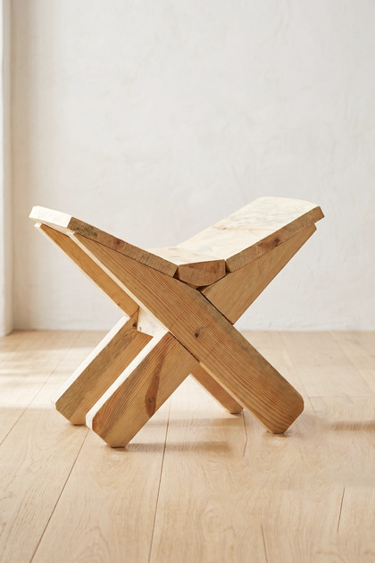Şanlıurfa Handmade Solid Wood Stool Lectern | Natural Wood Seat | Decorative and Durable