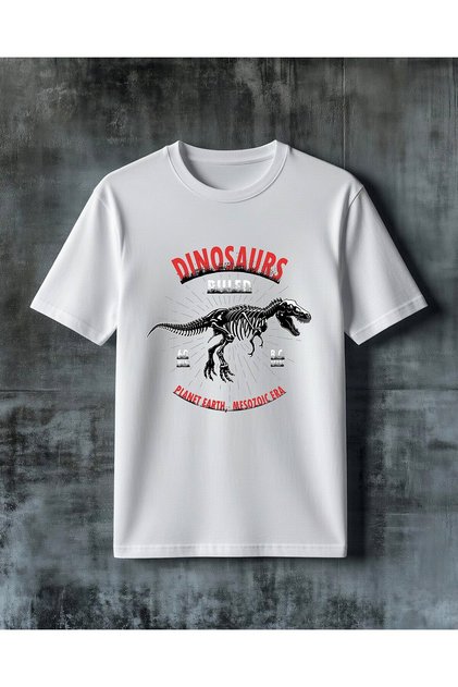 Dinosaurs Mezozoik Printed Oversize T-Shirt