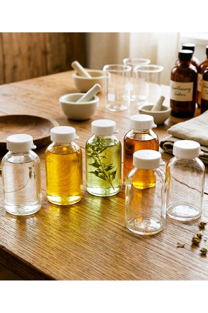 6-Piece Multi-Purpose Transparent Mini Glass Penicillin Vial Bottle Leak-Proof Shot Bottle 25ml Vase with Lid 6X25Ml