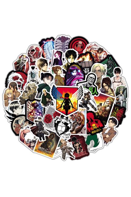 50pcs 50Pcs Attack on Titan Anime Stickers Cartoon Decal Kids Toy Skateboard Motorcycle Laptop Phone