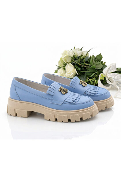 Pantofi Casual melania blue, Piele naturala