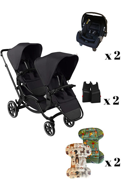 ABC Design Zoom2 Coal Travel Set - Özel Seri İkiz Bebek Arabası
